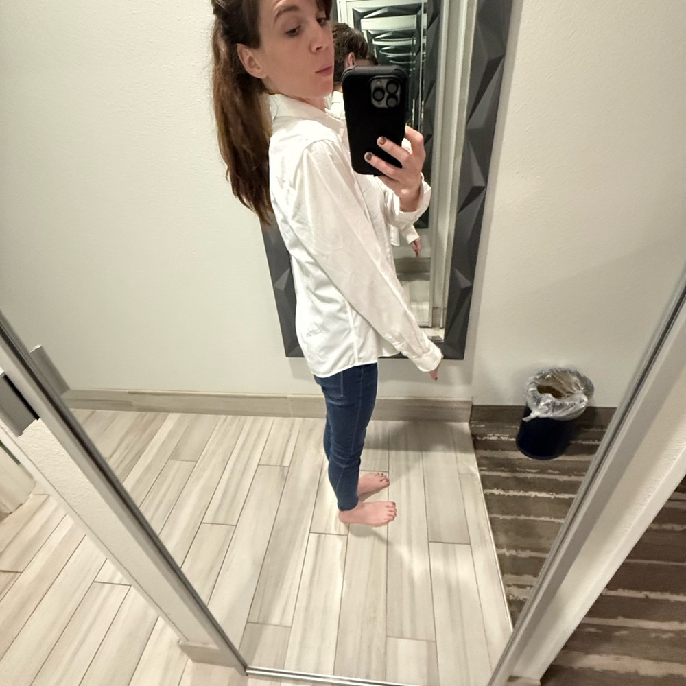 Talbots Ivory Button-Up Blouse - image 5